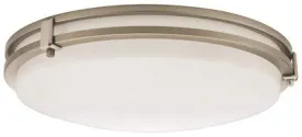 Lithonia Lighting Led Saturn Flush Mount Ceiling Fixture Brushed Nickel 13 Inch  Led Integrated Panel Array Included