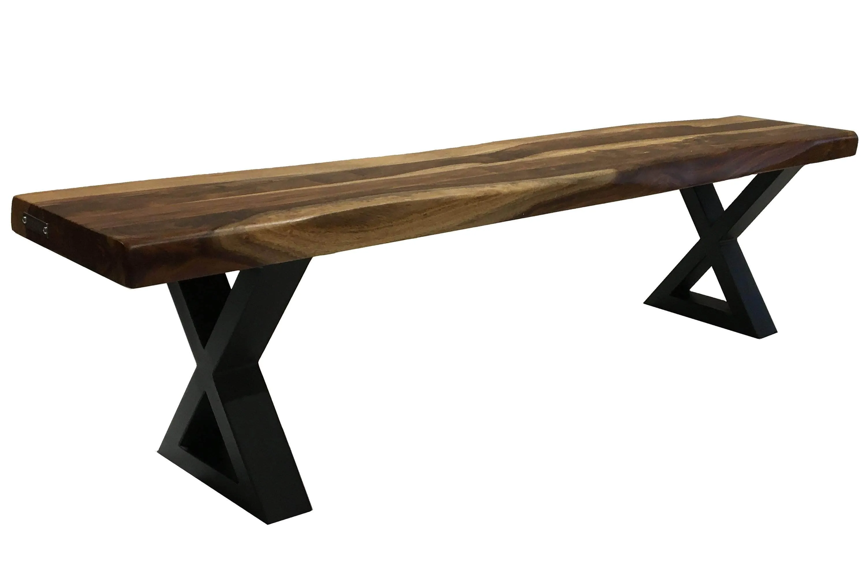 Live Edge Sheesham Wood Dining Bench 72"W - Available in 4 Leg Styles