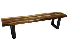 Live Edge Sheesham Wood Dining Bench 72"W - Available in 4 Leg Styles