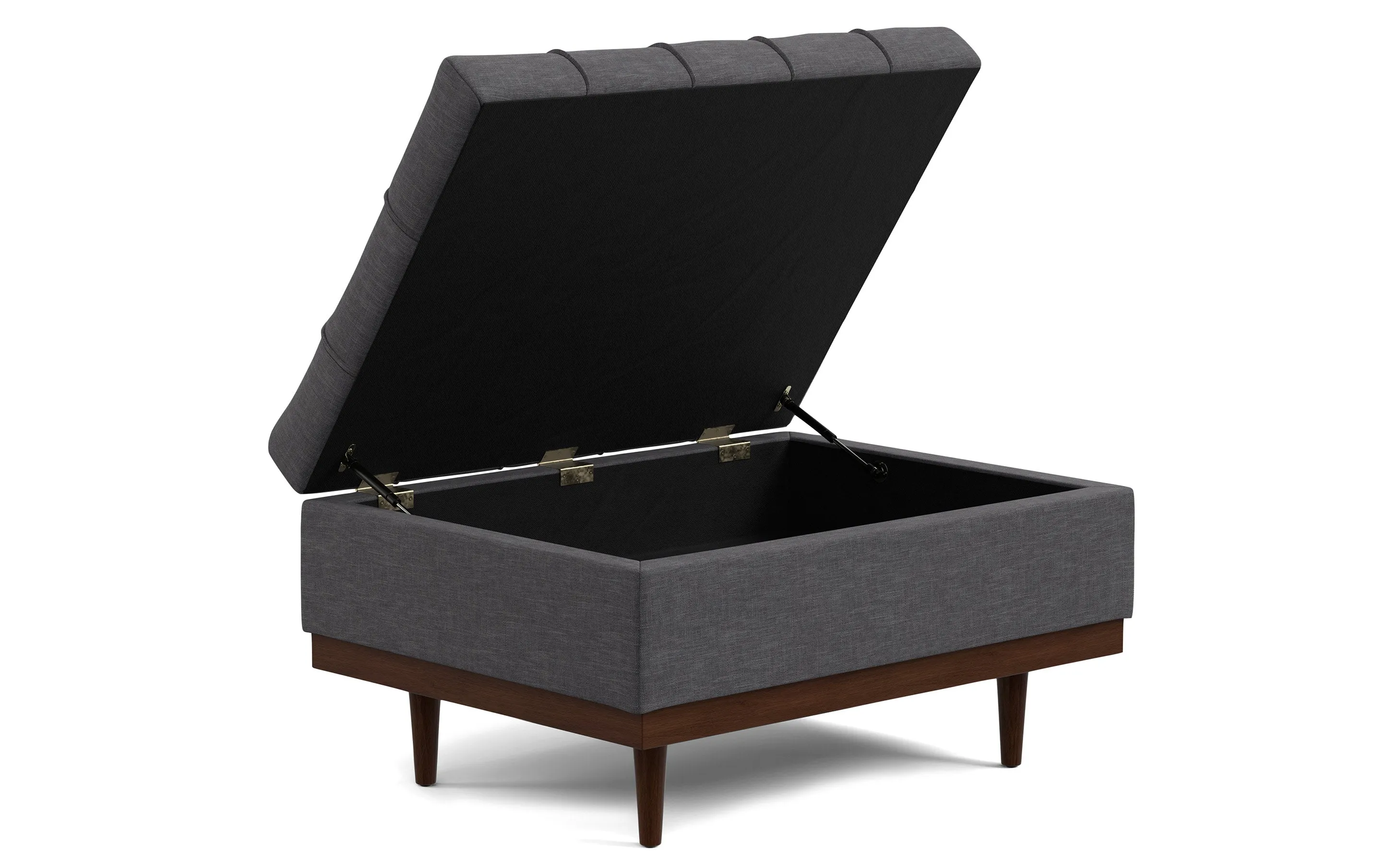 Mariah Coffee Table Storage Ottoman in Linen