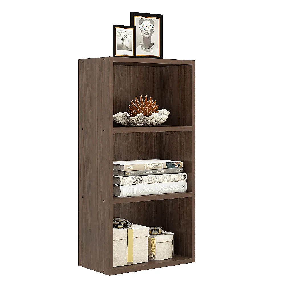 Matrix Bookcase / Home Decor / Storage Shelves / Kids Book Rack (3-Tier, Acacia Walnut)