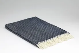 McNutt Supersoft Merino Lambswool Throw "Navy Dash"