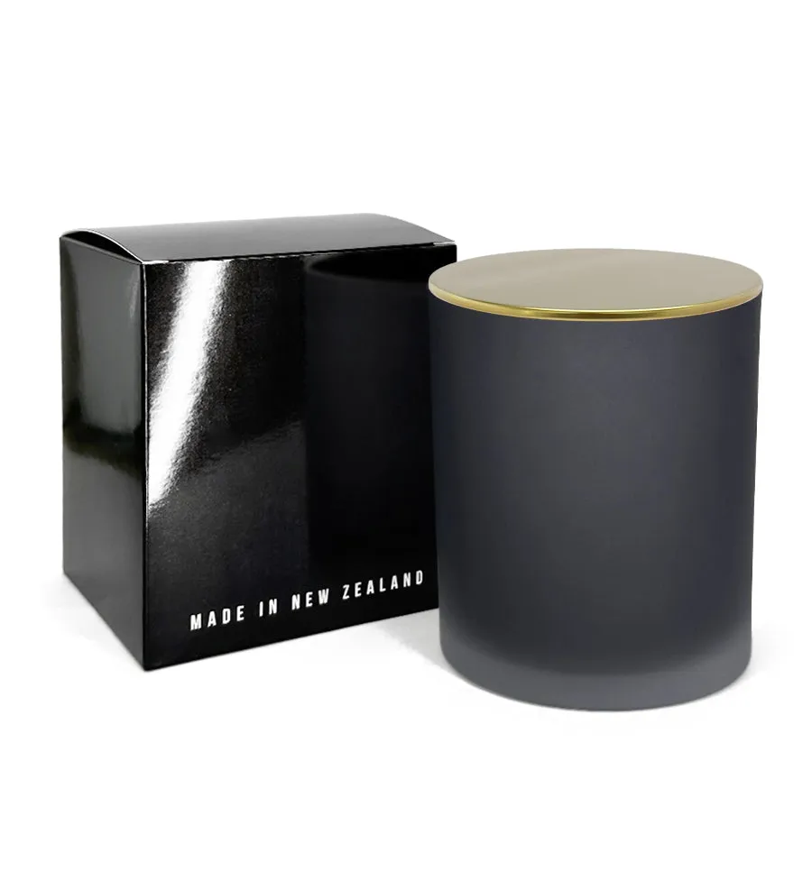 Medium Classic Tumbler - Black Frosted Jar with Gold Metal Tumbler Lid 280 - 300ml