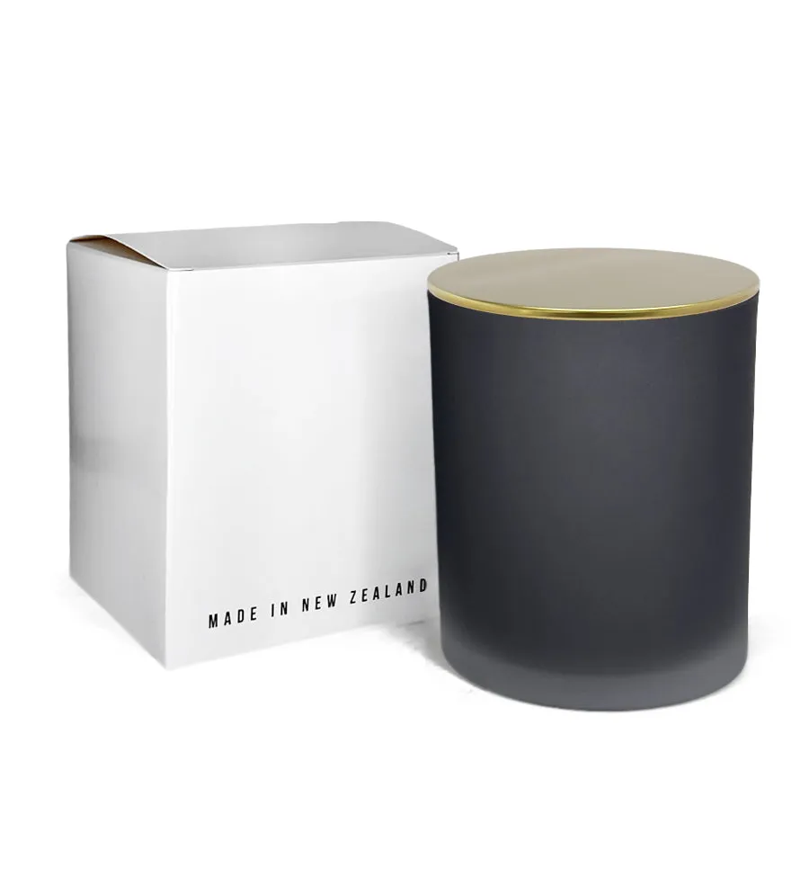 Medium Classic Tumbler - Black Frosted Jar with Gold Metal Tumbler Lid 280 - 300ml