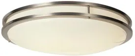 Monument Flush Mount Ceiling Fixture Stainless Trim 24 Inch  Uses (1) 32-Watt And (1) 40-Watt Fluorescent Circline Lamp