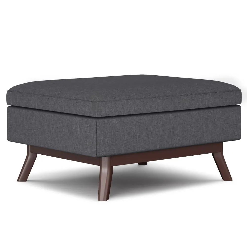 Owen Small Coffee Table Ottoman in Linen