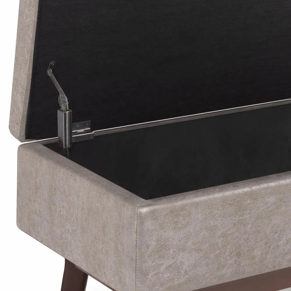 Owen Small Rectangular Storage Ottoman in Distressed Vegan Leather