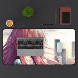 Pink Hair Anime Girl Desk Mat