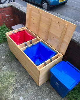 Recycling Bench to hold Cardiff Recycling bags