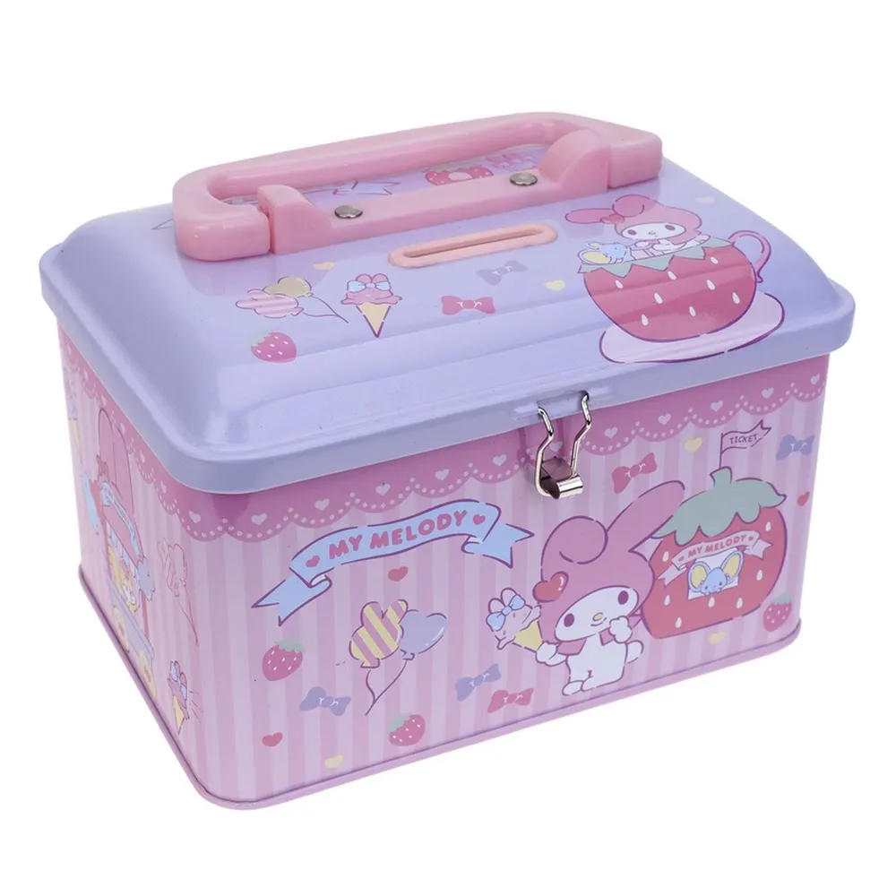 Sanrio Character Tin Cash Coin Bank with Handle