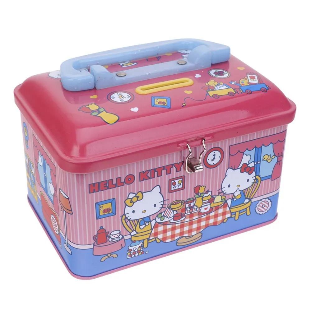 Sanrio Character Tin Cash Coin Bank with Handle