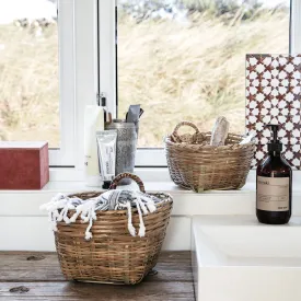 Set of Two Bamboo Wall Storage Baskets