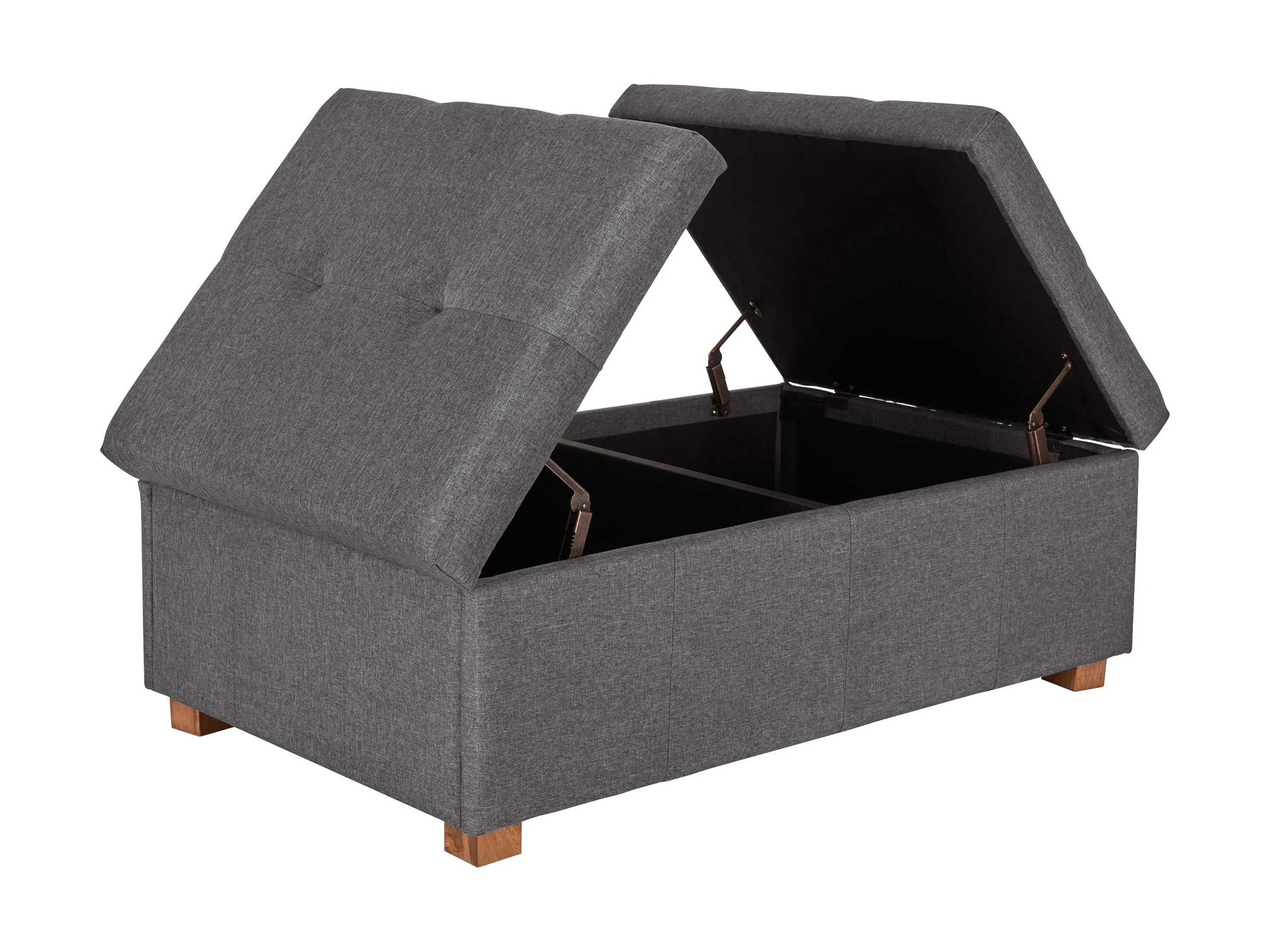 Silver Brown Double Storage Ottoman