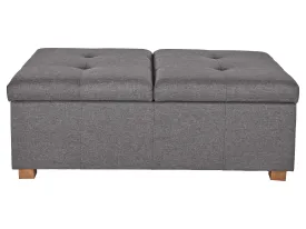 Silver Brown Double Storage Ottoman