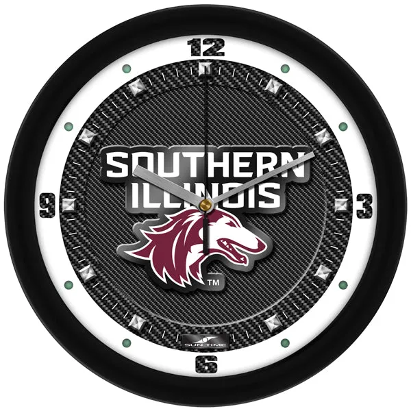 Southern Illinois Wall Clock - Carbon Fiber Textured