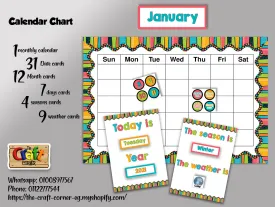 Stripes and Dots Calendar Set