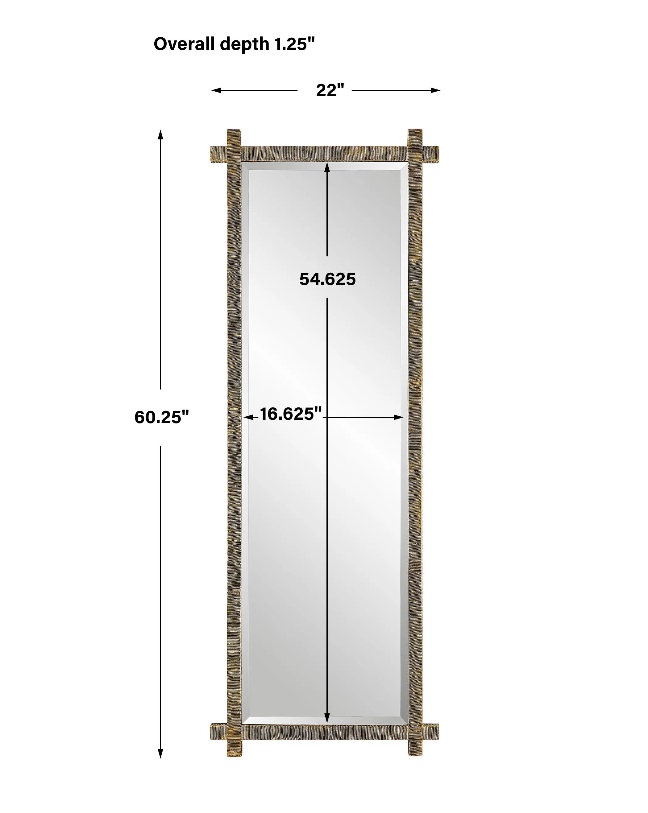 Uttermost Abanu Ribbed Gold Dressing Mirror