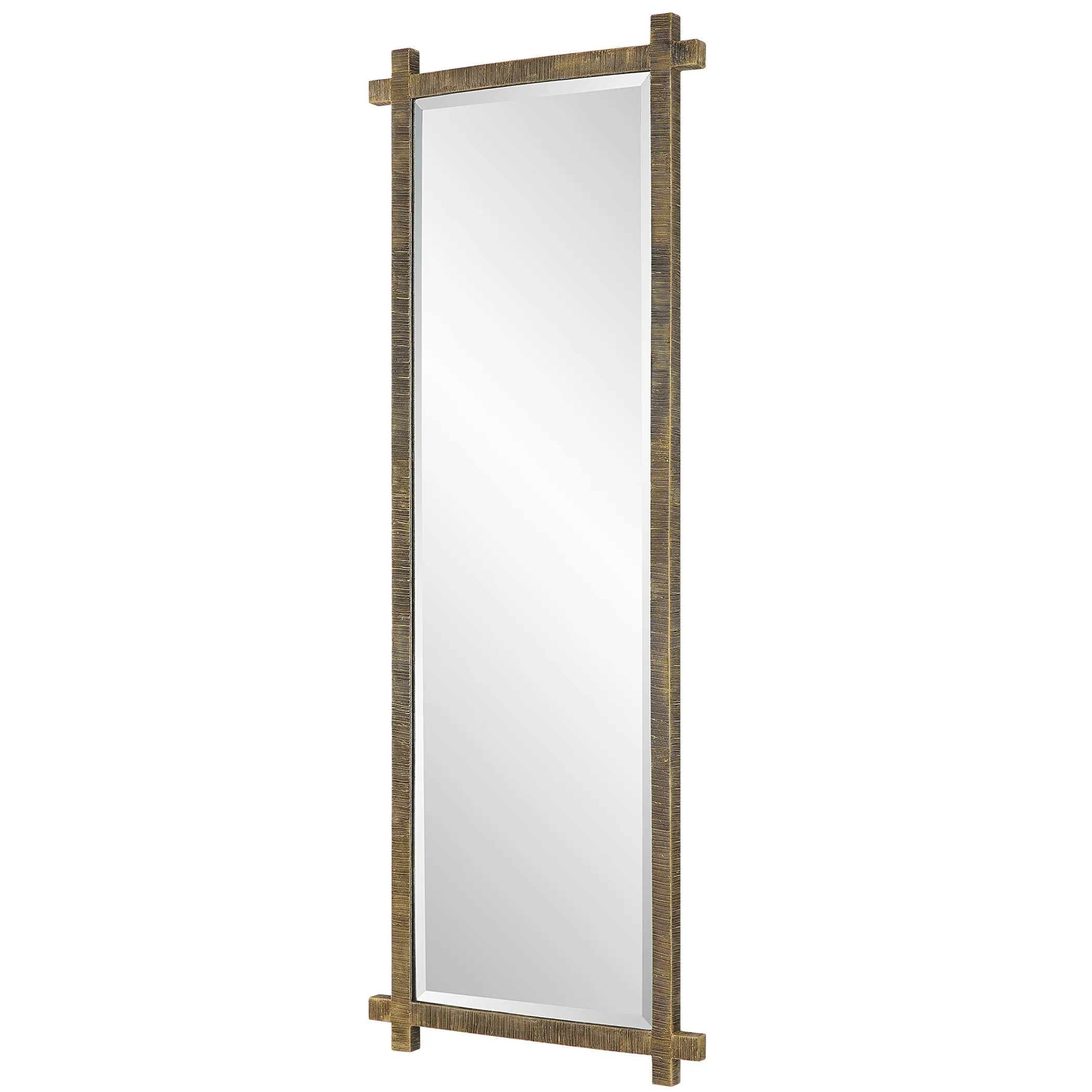 Uttermost Abanu Ribbed Gold Dressing Mirror