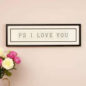 Vintage Playing Cards PS I LOVE YOU Wall Art Picture Frame