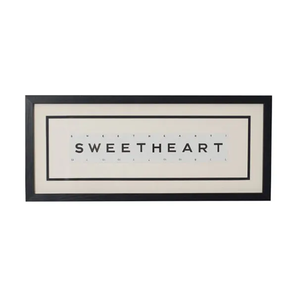 Vintage Playing Cards SWEETHEART Wall Art Picture Frame