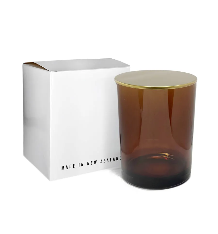 Vogue Tumbler - Amber Jar with Gold Metal Lid 250ml