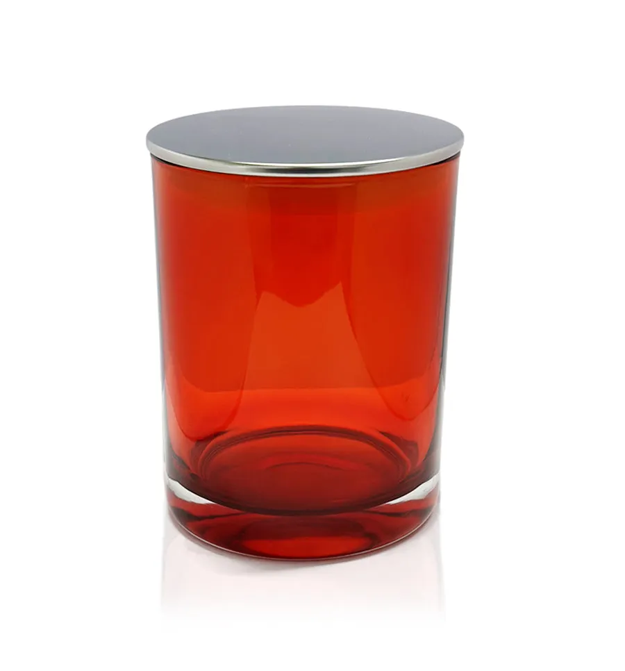 Vogue Tumbler - Red Jar with Silver Metal Lid 250ml