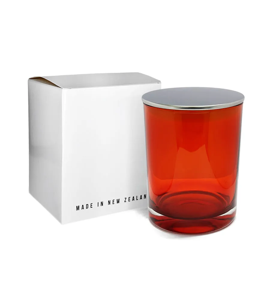 Vogue Tumbler - Red Jar with Silver Metal Lid 250ml