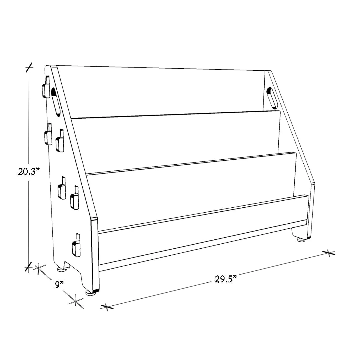 X&Y Ochre Olive Book Rack- White | L